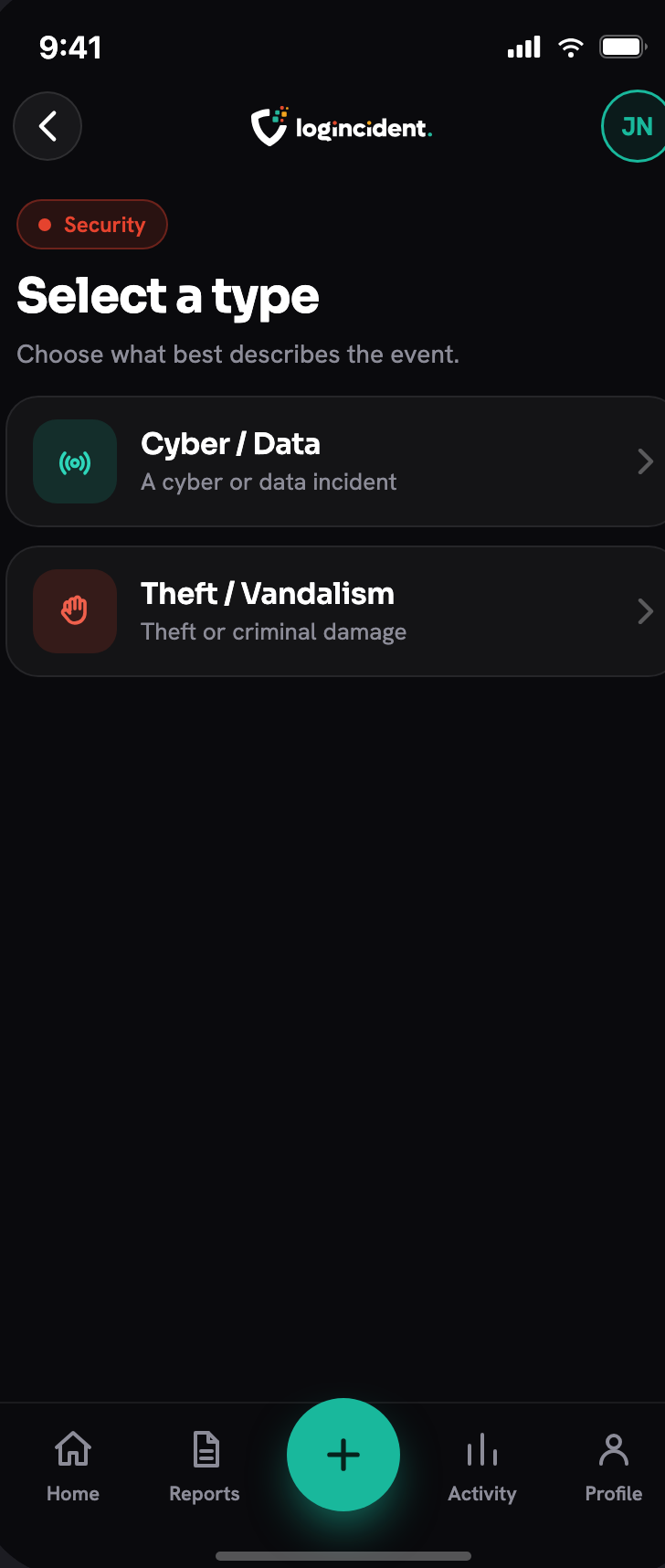 Choosing a Security report type
