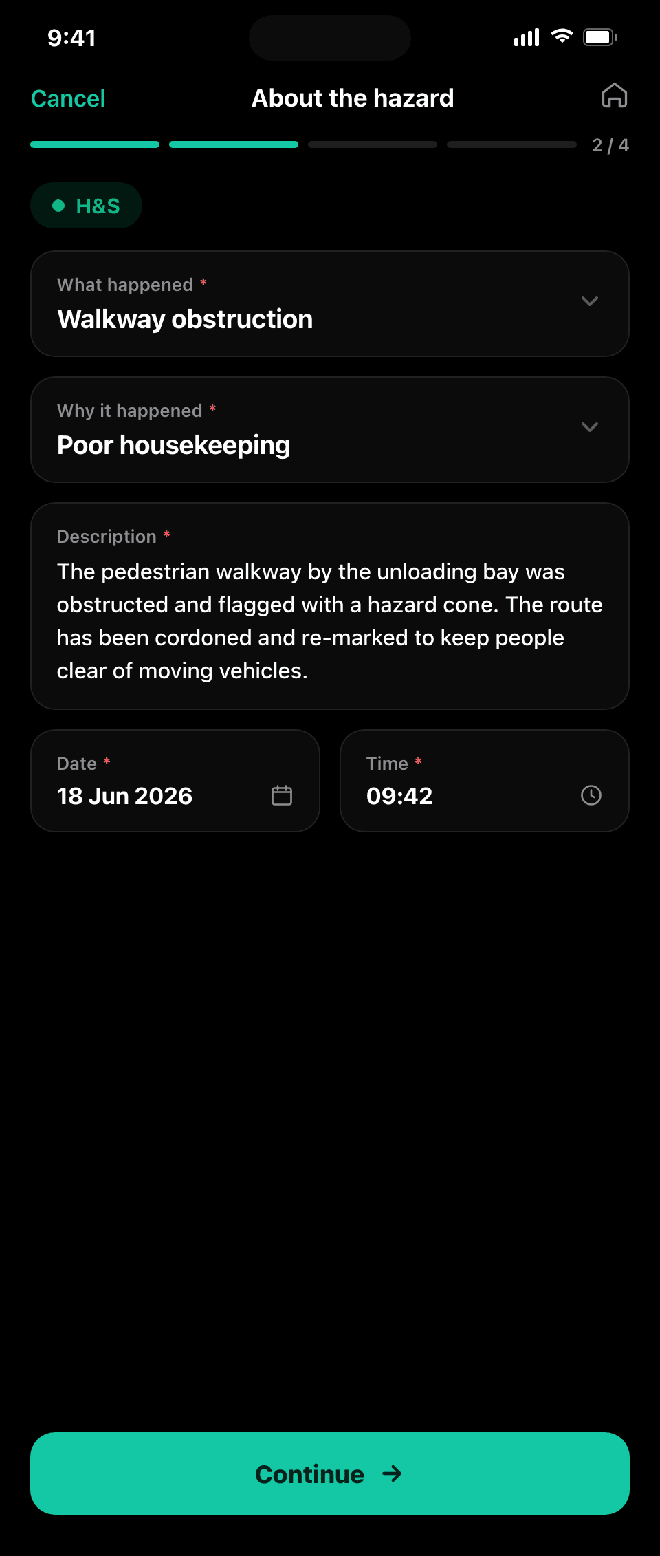 Adding incident details