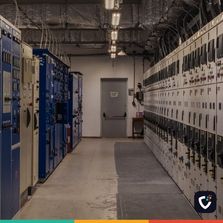 A sophisticated control room filled with electrical panels and equipment for industrial purposes