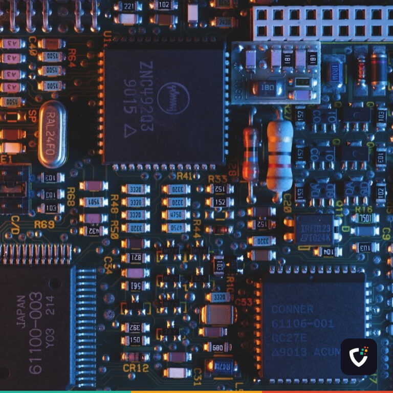 A close-up of a circuit board